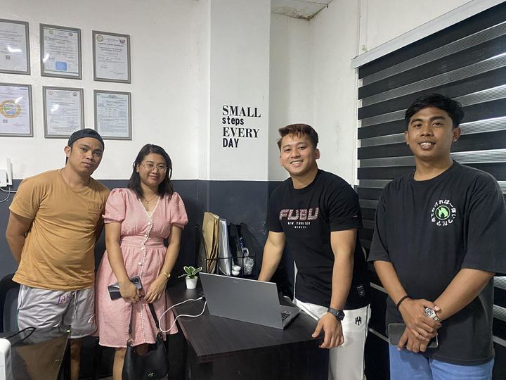 With clients after a session